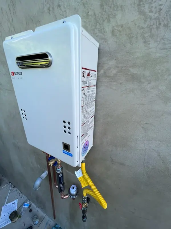 Tankless water heater installation for Kampe homes